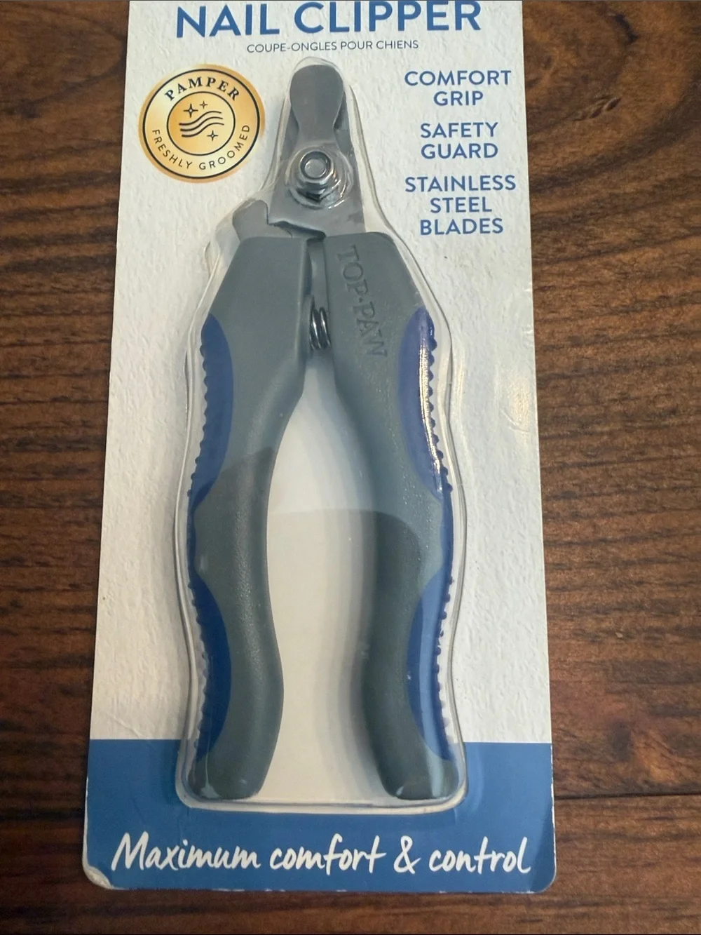 Top Paw Small Nail Clipper with Blue and Gray Comfort Grip